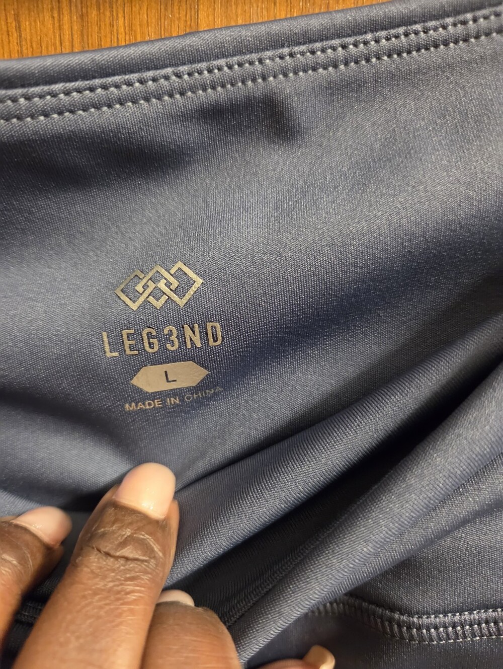 Leg3nd High-Waist Blue Active Leggings with Side Pockets - Picture 6 of 6
